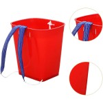 Back Basket with Adjustable Straps, Durable Red Water Bucket for Fishing, Hiking, and Harvesting Fruits and Vegetables